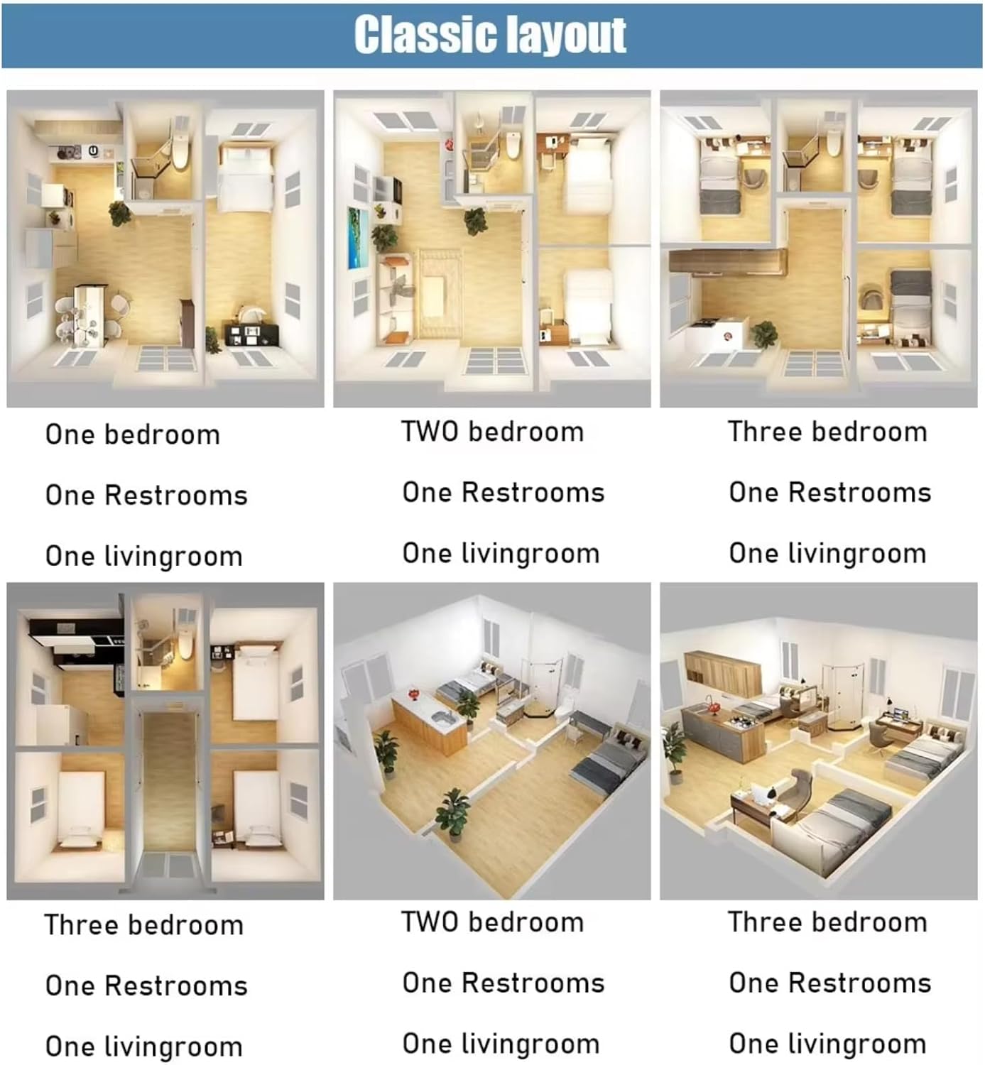 20ft Expandable Prefab 2-Bedroom Container Home.
