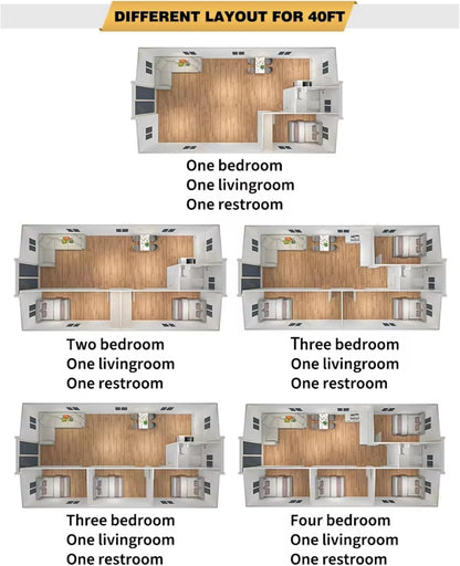 Expandable 20ft Prefab Two-Bedroom Container Home.